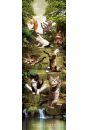 Joga - Zabawne Figury przy Wodospadzie - Koty - plakat