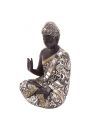 Metaliczna figurka z tajskim budd z uniesionymi rkami
