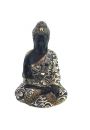 Metaliczna figurka z tajskim budd z uniesionymi rkami