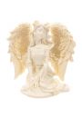 Kremowa figurka klczcego anioa 10cm