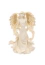 Kremowa figurka stojcego anioa 17cm