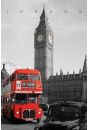 Londyn Westminster - Czerwony Autobus i Taxi - plakat 61x91,5 cm