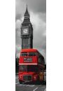 Londyn Big Ben i Czerwony Autobus - plakat 53x158 cm