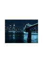 Nowy Jork. Manhattan and Brooklyn Bridge at night - plakat premium 80x60 cm