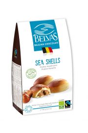 Belvas Belgijskie czekoladki biae z nadzieniem orzechowym Sea shells fair trade bezglutenowe 100 g Bio