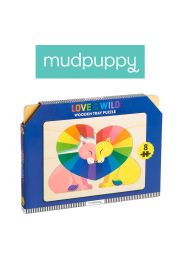 Mudpuppy Pierwsze puzzle drewniane 3D Zakochane lwy 8 el.