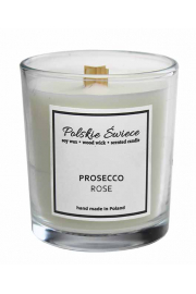 Polskie wiece wieca sojowa Proseco rose z drewnianym knotem 190 g