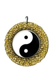Yin Yang, duy wisior z bursztynem batyckim