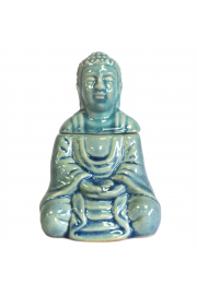 Kominek do aromaterapii Medytujcy Budda, niebieski