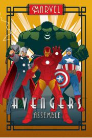 Marvel Avengers Grupa Art Deco - plakat 61x91,5 cm