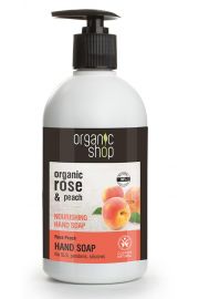 Organic Shop Organic Rose & Peach Nourishing Hand Soap odywcze mydo do rk 500 ml