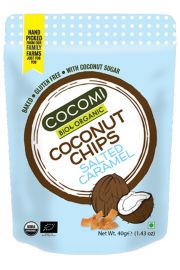 Cocomi Chipsy kokosowe o smaku karmelowym z sol praone bezglutenowe 40 g Bio