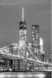 Nowy Jork Manhattan noc - plakat 40x60 cm