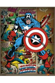 Marvel Comics - Kapitan Ameryka Retro - plakat 40x50 cm