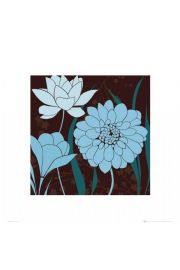 Brzowe Kwiaty - plakat premium 40x40 cm