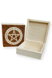 Pentagram runiczny, pudeko drewniane 12,5 cm