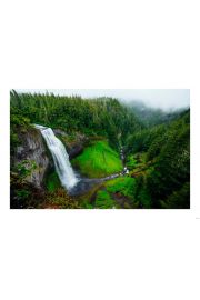 Zielony wodospad - plakat 70x50 cm