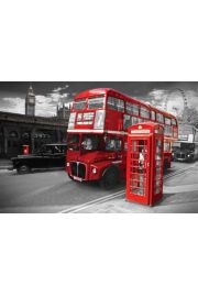 Londyn - Symbole - Budka Telefoniczna , Autobus, Big Ben ... - plakat