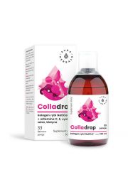 Aura Herbals Colladrop - kolagen rybi w pynie + witamina C Suplement diety 500 ml
