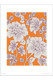 Floral Orange - plakat premium 30x40 cm