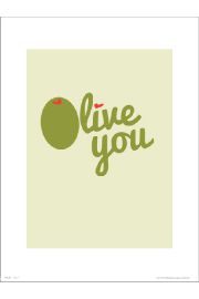 Typographic Olive You - plakat premium 30x40 cm