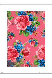 Vintage Flowers Pink - plakat premium 30x40 cm