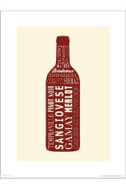 Red Wine Bottle - plakat premium 30x40 cm