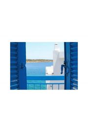 Grecja,  Balkon na Krecie - plakat premium 80x60 cm