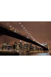 Nowy Jork Brooklyn Bridge Noc - plakat 91,5x61 cm