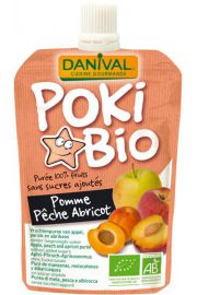 Danival Poki - przecier jabkowo-brzoskwiniowo-morelowy 100% owocw bez dodatku cukrw 90 g Bio