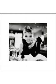 Audrey Hepburn B&W - reprodukcja 40x40 cm