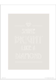 Typographic Shine Bright - plakat premium 40x50 cm