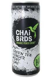 Chia Birds Napj orzewiajcy zielona herbata-imbir-mita-limonka puszka 250 ml Bio