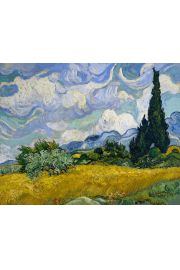 Pole pszenicy z cyprysami, Vincent van Gogh - plakat 70x50 cm