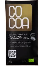 Cocoa Czekolada surowa cappuccino migdałowe z morwą 50 g Bio