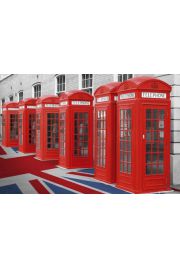 Czerwone Budki Telefoniczne - Londyn Wielka Brytania - plakat 91,5x61 cm