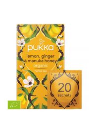 Pukka Herbata owocowa Lemon, Ginger i Manuka Honey 20 sasz. Bio