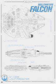Star Wars Gwiezdne Wojny Przebudzenie Mocy Sok Millenium Schemat Budowy - plakat 61x91,5 cm