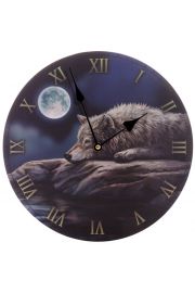 Zegar cienny z z wilkiem lecym na tle ksiyca - Projekt Lisa