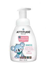 Attitude 3 w 1 pyn dla dzieci do mycia szampon odywka bezzapachowy (fragrance free) 300 ml, wyprzedaz