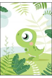 Dino zielony - plakat 42x59,4 cm