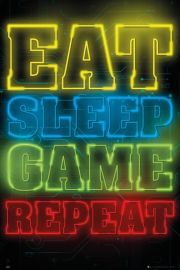 Eat Sleep Game Repeat - plakat 61x91,5 cm