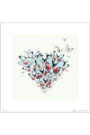 Butterflies Heart - plakat premium 40x40 cm