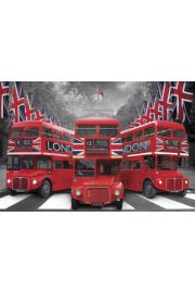 Londyn Czerwone Autobusy - plakat 91,5x61 cm