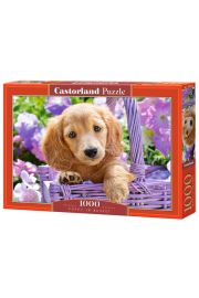 Puzzle 1000 el. Puppy in Basket Castorland
