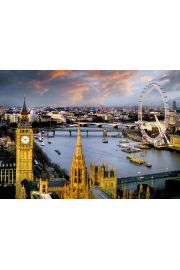 Londyn Big Ben i Tamiza - plakat 140x100 cm