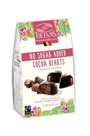 Belvas Belgijskie czekoladki serca bez dodatku cukrów bezglutenowe 100 g Bio