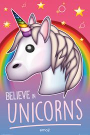 Believe in Unicorns Emoji - plakat 61x91,5 cm