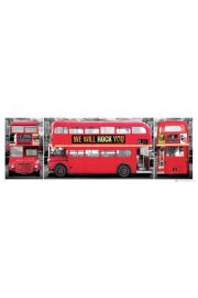 Londyn - Czerwony Autobus - Tryptyk - plakat 91,5x30,5 cm