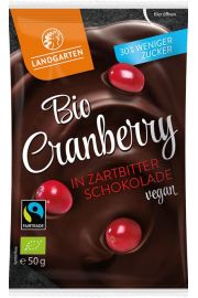 Landgarten Suszona i sodzona urawina w gorzkiej czekoladzie fair trade bezglutenowe 50 g bio